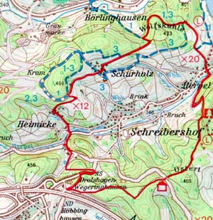 Schreiberhof-Wanderkarte